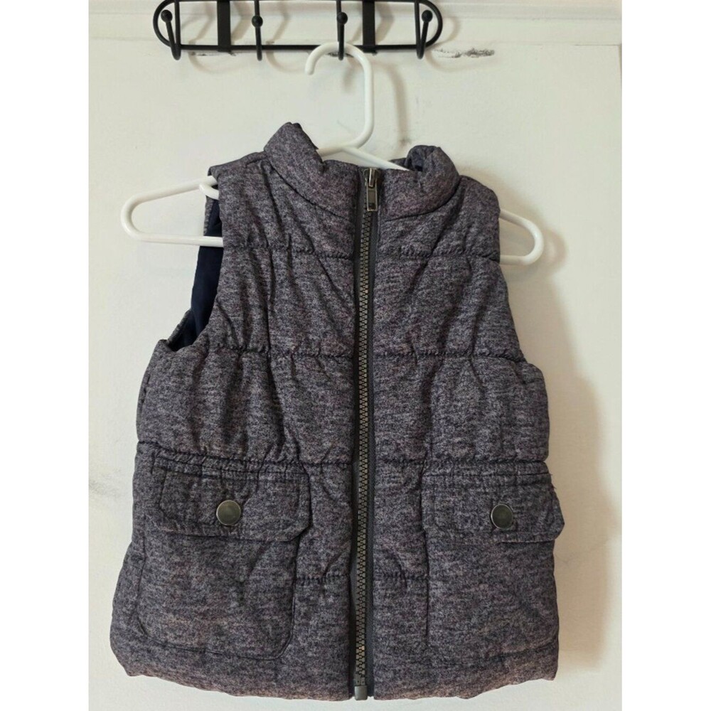 Rorie Whelan Kids Gray Quilted Puffer Vest Size 2T Toddler Zip Front Pockets